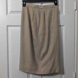Austin Reed London Vintage Houndstooth Pattern Designer Wool Skirt